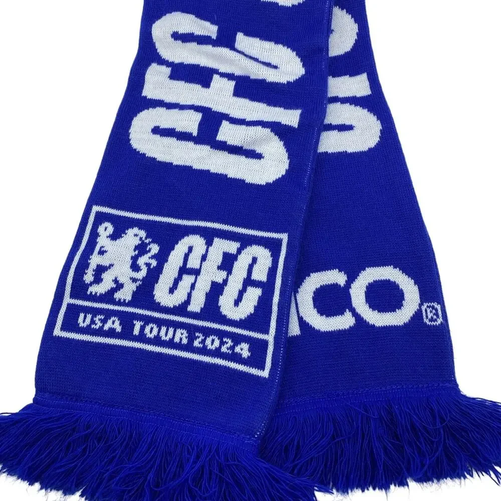 Chelsea Football Club Scarf CFC USA Tour 2024 Blue White Premier League Soccer